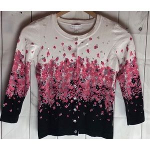 Charter Club Floral Button Down Sweater Size Small